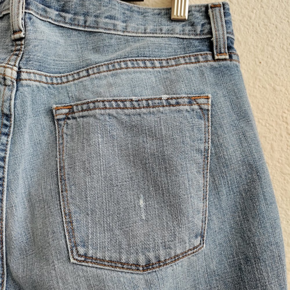 J. Crew Vintage Straight Raw Frayed Jeans High Rise Destroy Size 28R - Picture 8 of 15